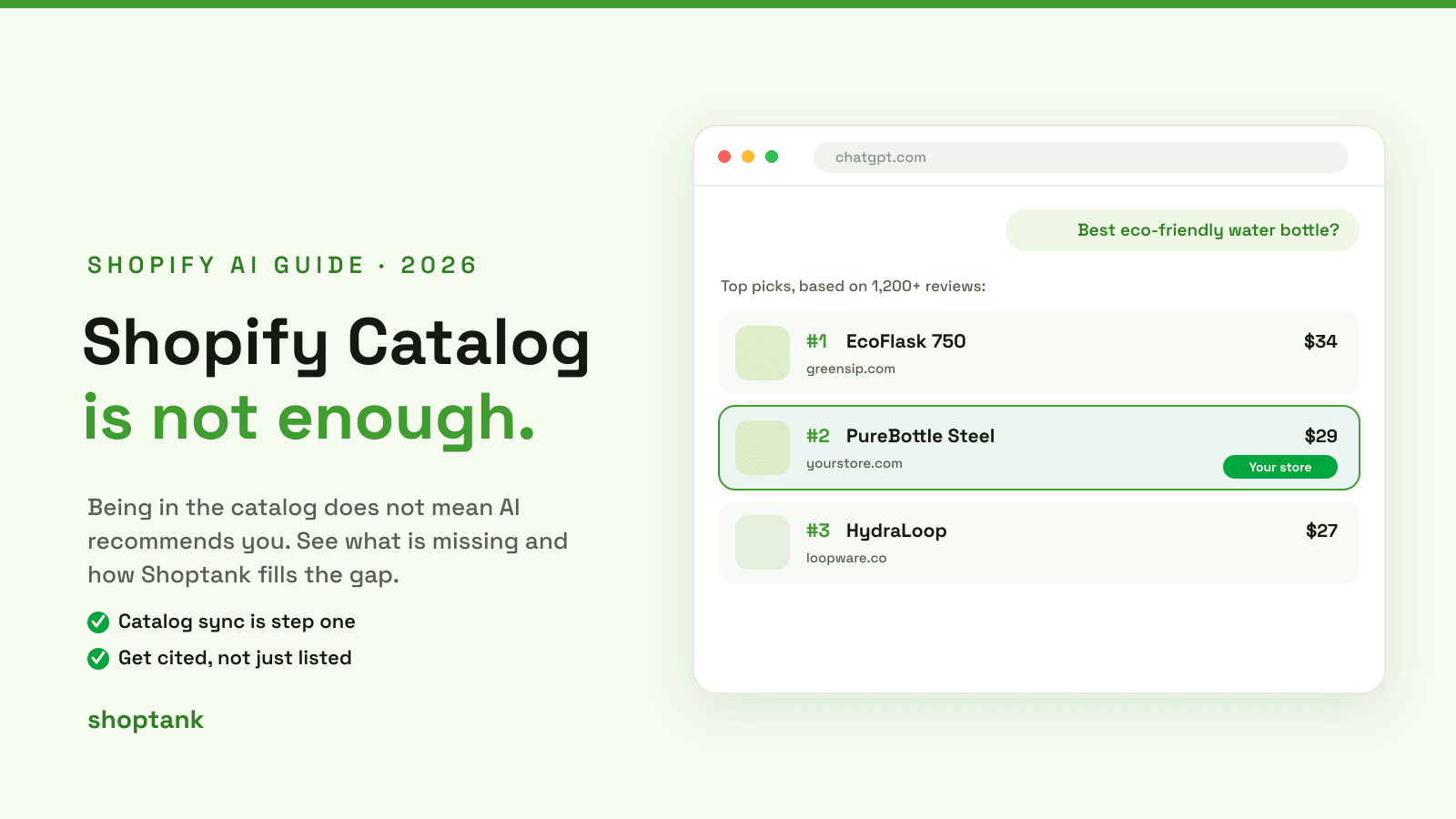 Shopify Catalog Is Live. Here Is Why Your Store Still Will Not Show Up in AI Search Without Shoptank